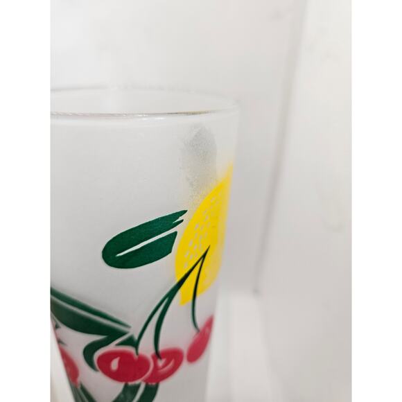 Vintage Federal Glass Tom Collins Glasses, Mid Century Fruit Pattern, set of 3 - Picture 2 of 4